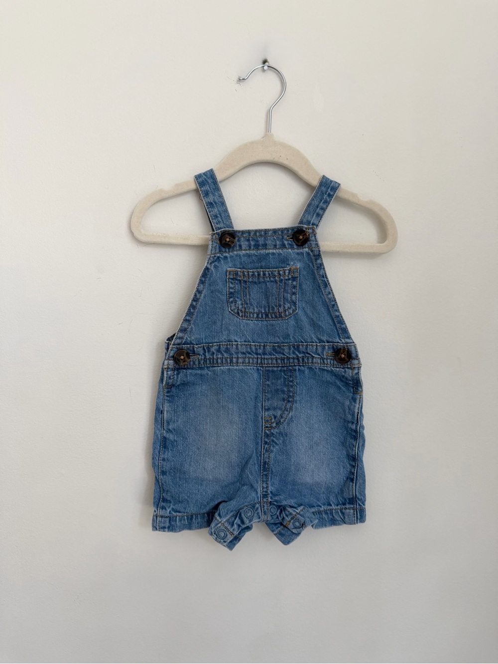 George Blue Denim Shortalls (Size 3-6m)
